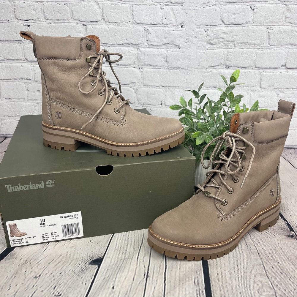 NIB Timberland Courmayeur Valley Leather Lace-Up Boots Taupe Sz 10